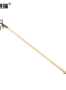 安赛瑞 全钢四齿锄头 松土耙子 除草锄头开荒翻土园林园艺锄27112