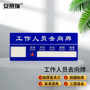 安赛瑞 人员去向指示牌 公司员工岗位牌 企业单位标示牌 1H01881