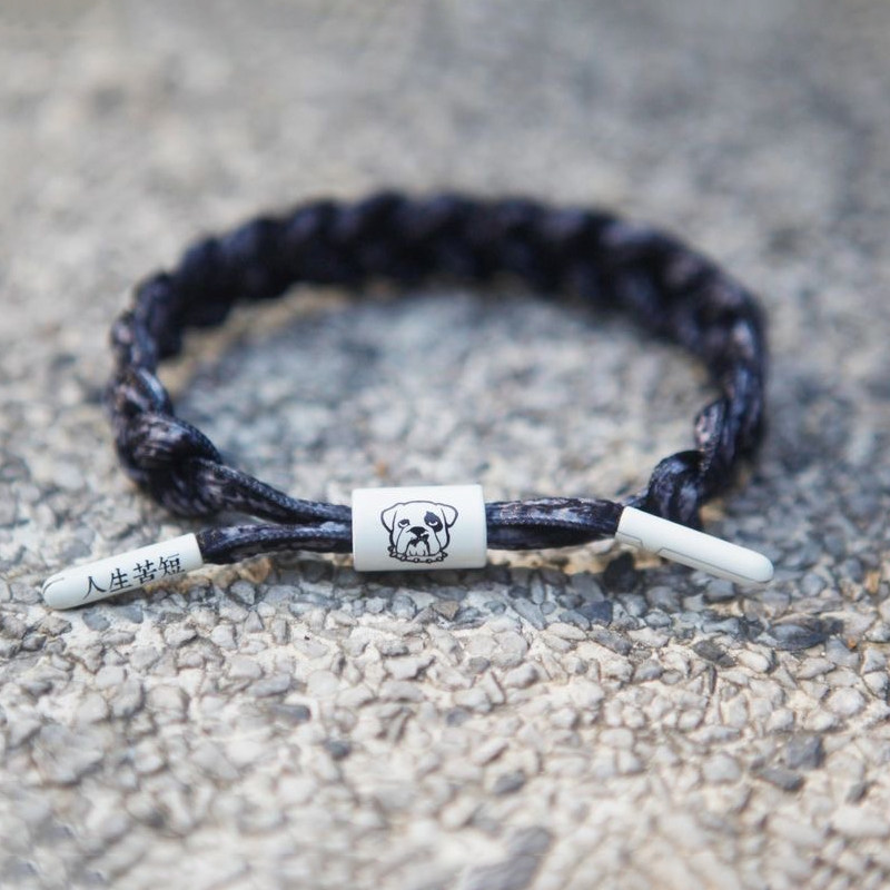 RASTACLAT人生苦短 及时行乐 迷彩配色 狗头 男女生小狮子手链