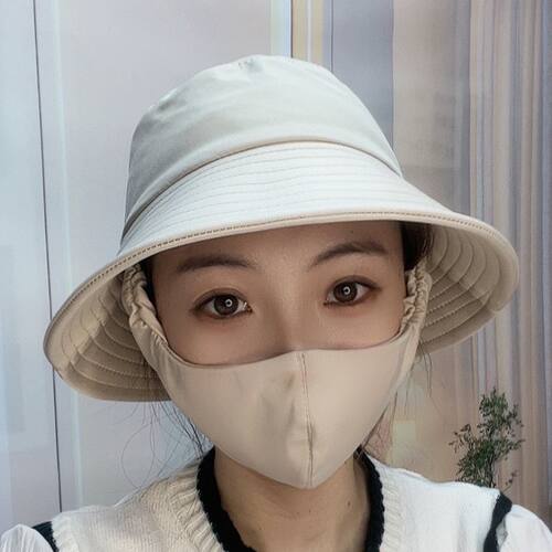 防晒口罩带帽檐新款遮阳