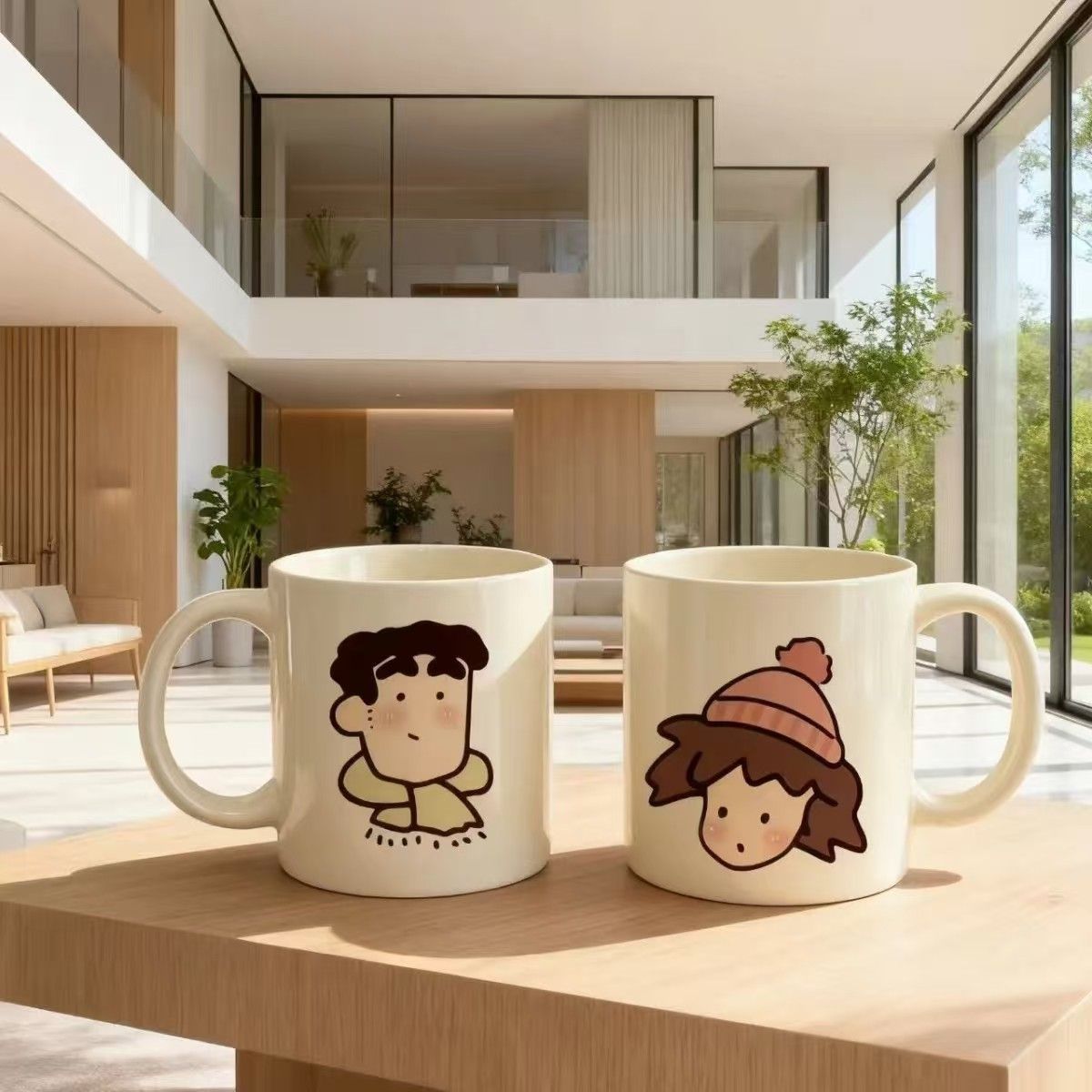 情侣杯子高级感一对高颜