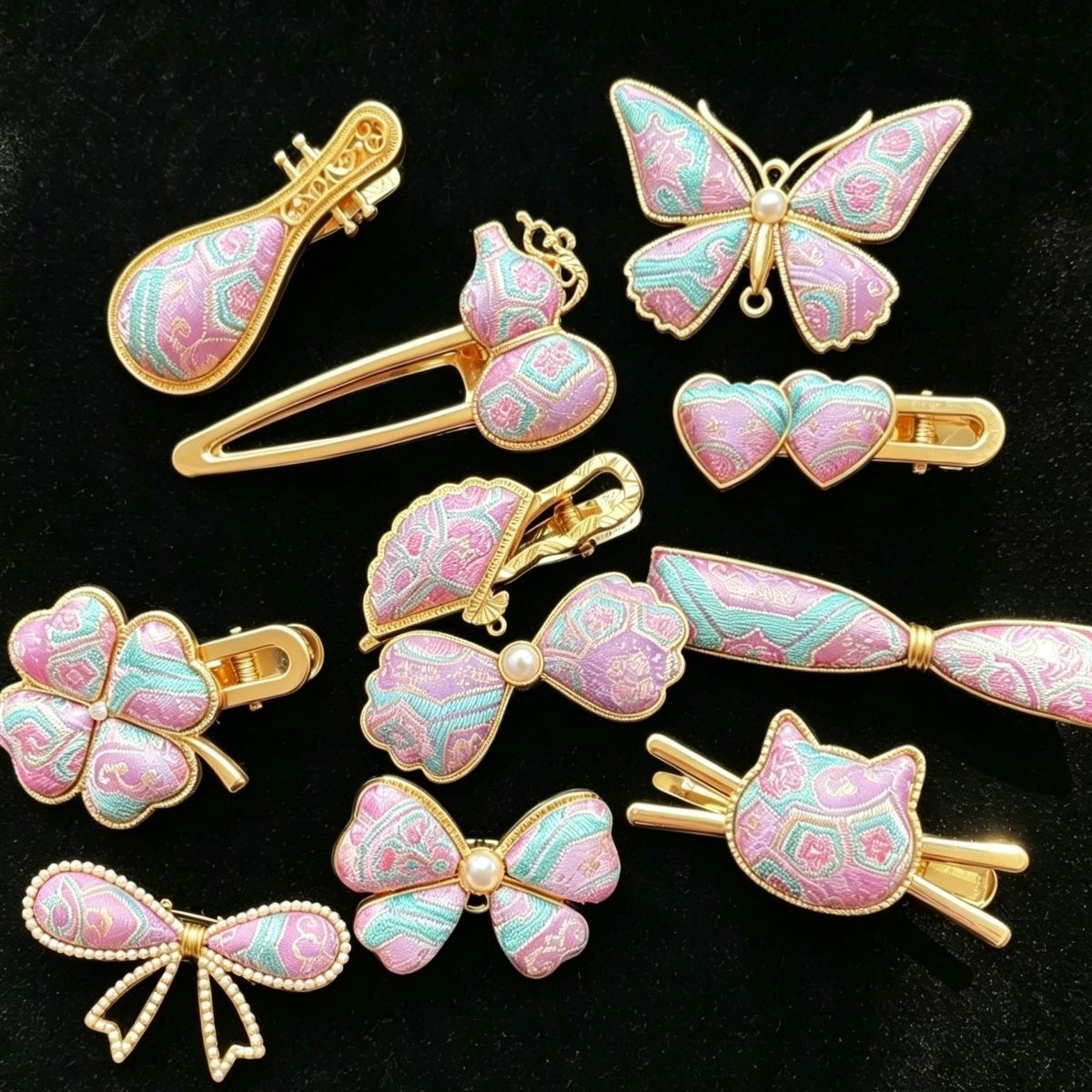 小姑娘头饰发夹发卡成品