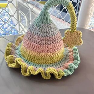 钩帽子的专用线网红精灵帽同款手编8股段染毛线团手工编织毛线diy