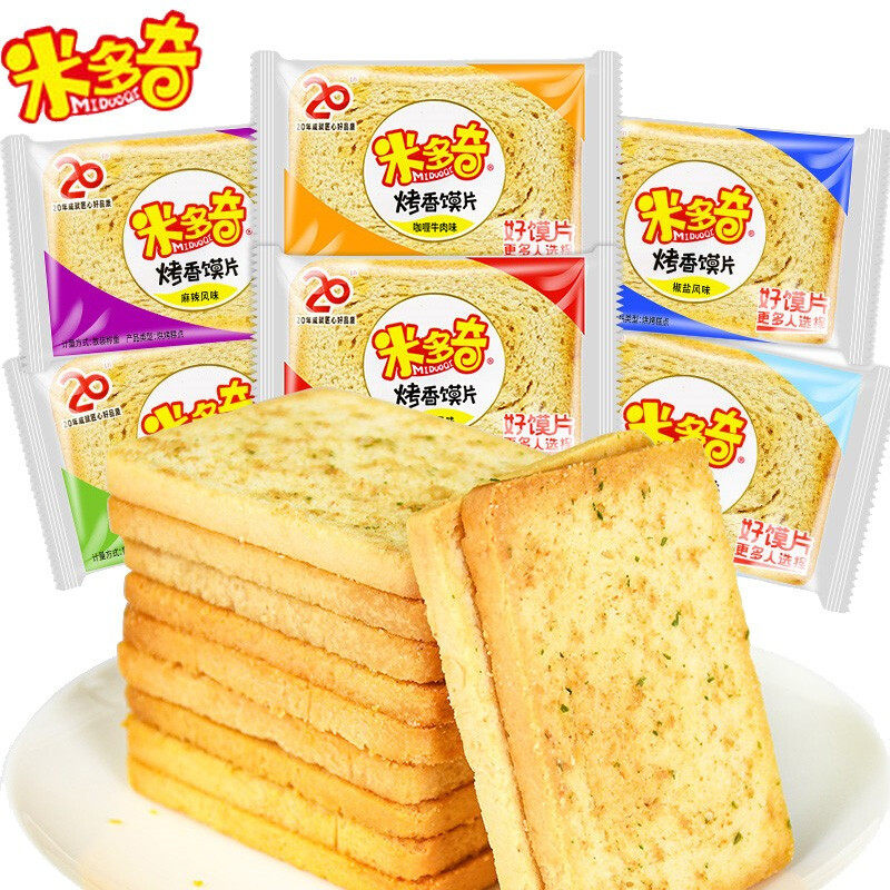 米多奇烤馍片馍丁馒头片粗粮饼干代餐办公室休闲零食小吃早餐整箱