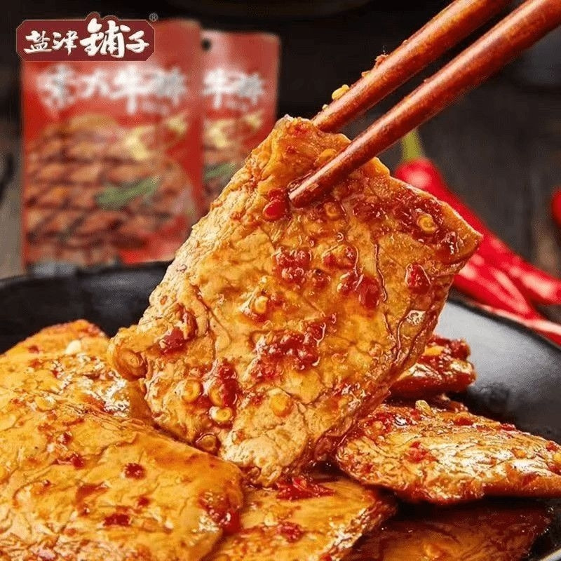 盐津铺子香辣素大牛排手撕素肉黑椒豆干麻辣零食解馋休闲办公整箱