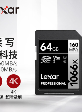 雷克沙SD内存卡64G 128G 256G 512G 1T 高速存储卡 V30 1066x