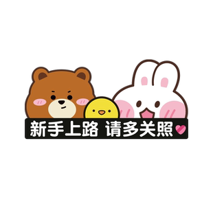 新手上路汽车贴纸女司机新手车贴实习车标磁性贴保持车距反光贴纸