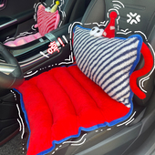 汽车坐垫护腰一体冬季 高级感座垫腰靠后排女士儿童坐垫单垫子 四季