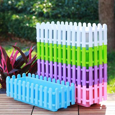 栅栏特大长方形花槽围栏育苗菜园种菜盆树脂阳台室内外专用多肉盆