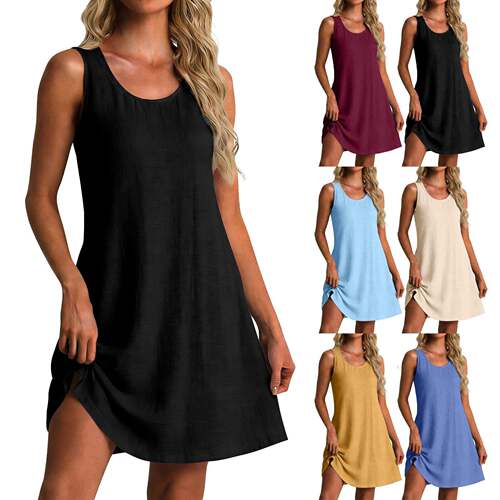 Women Sleeveless Nightgown Racerback Tank Sleep Dress