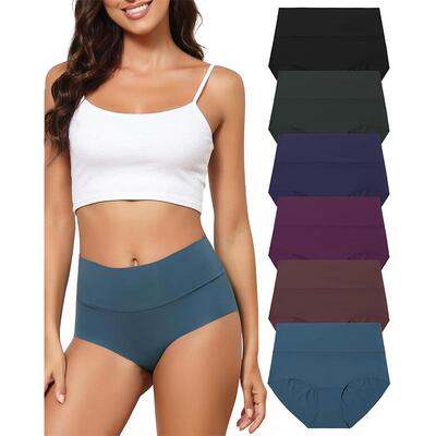 Women's Seamless High Waisted Underwear Full Coverage Brief