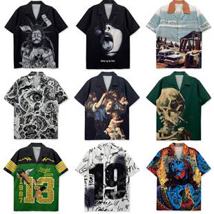 Casual Unisex Printed Shirt Tropical Beachwear For Young