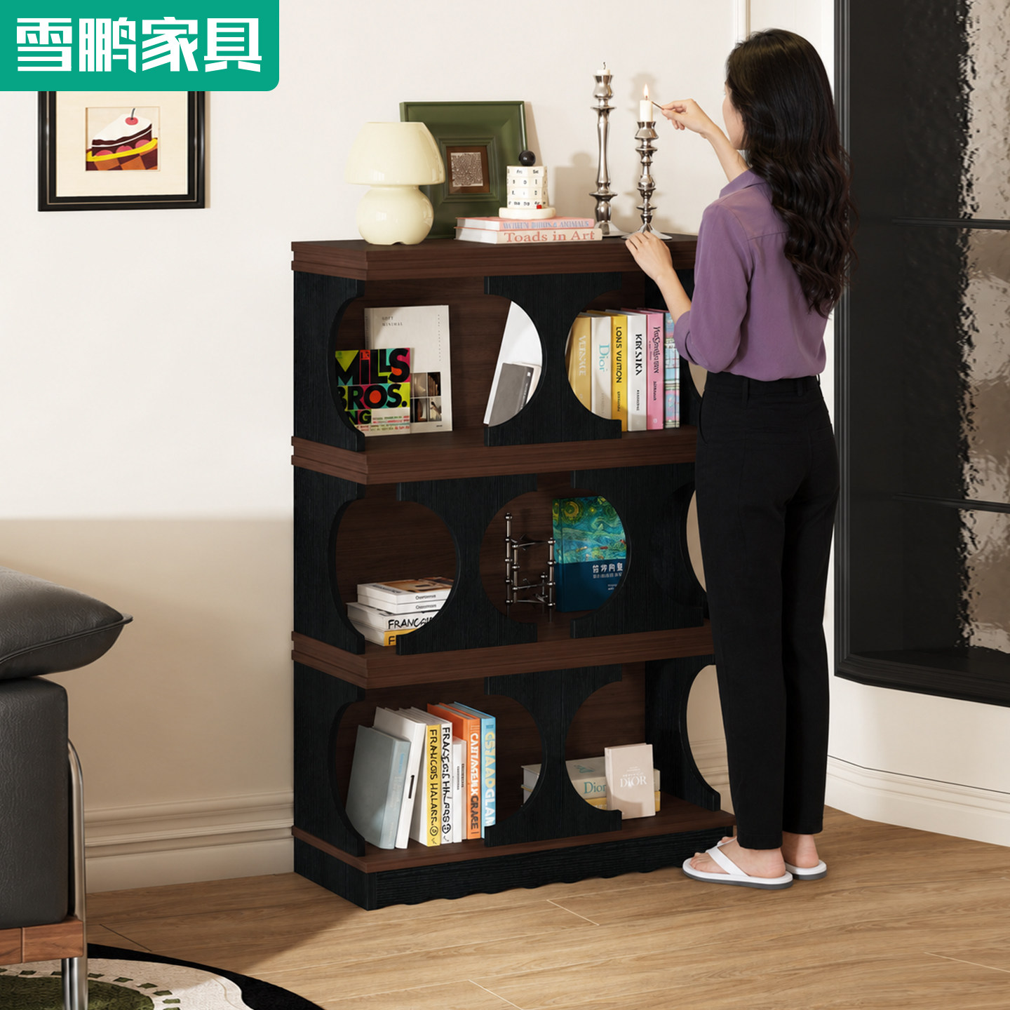 新型实木书架展示柜书柜架子