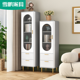 边柜置物柜客厅窄柜夹缝沙发电视柜旁多功能高矮储物柜小书柜6F36