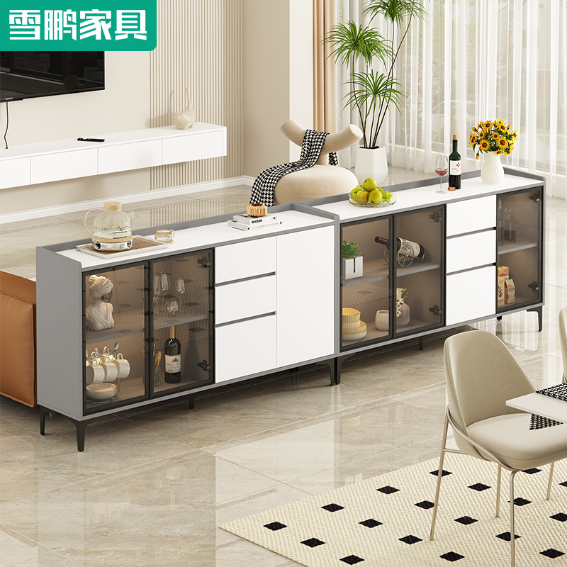 简约客厅岩板沙发靠背柜靠墙储物餐边柜厨房轻奢茶水隔断柜6G295