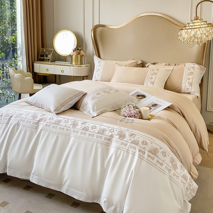 全棉刺绣轻奢新疆长绒棉加厚