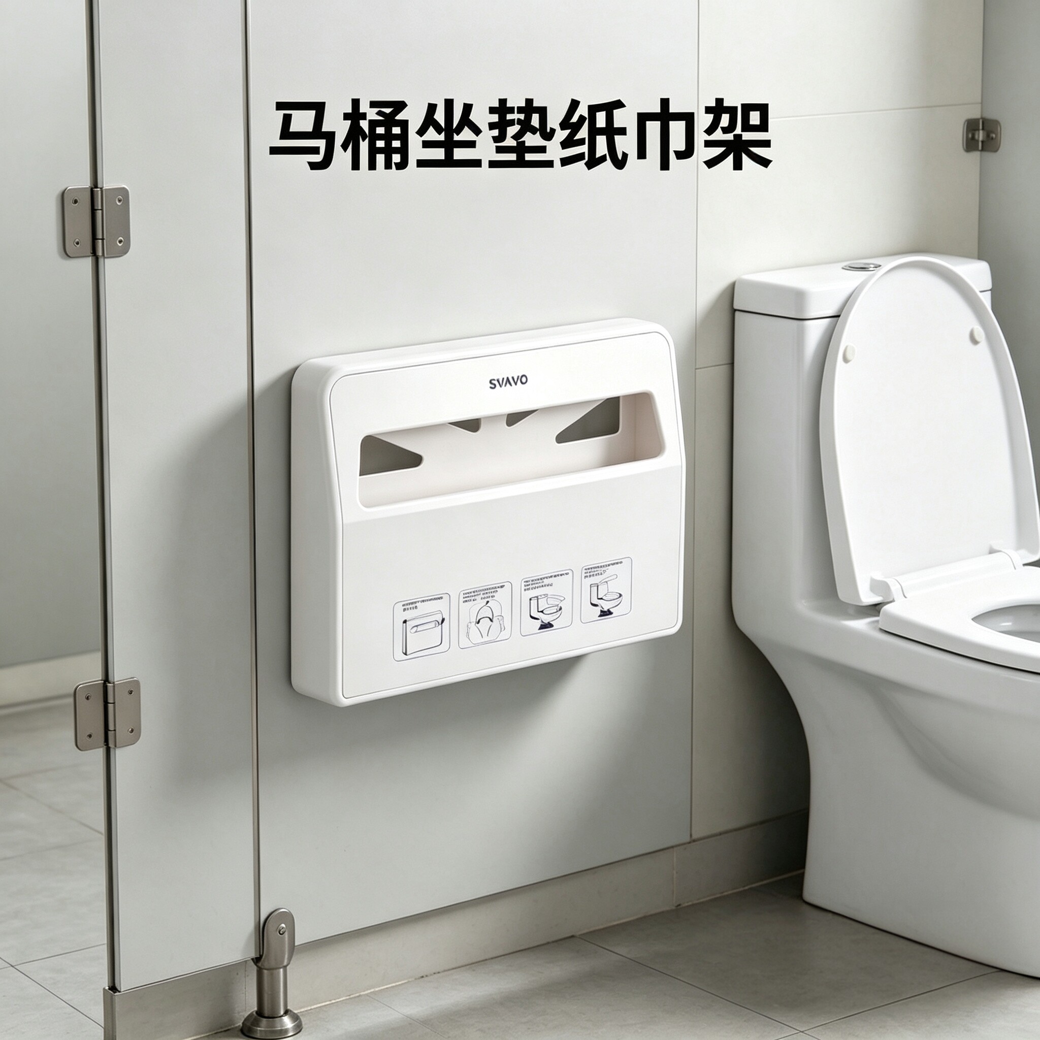 瑞沃卫生间马桶坐垫纸盒免打孔厕所坐便纸巾架一次性坐垫纸壁挂式