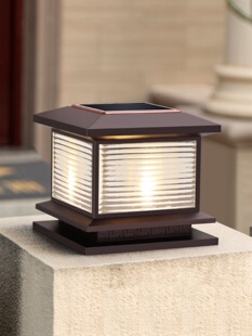 太阳能柱头灯庭院灯大门柱灯户外围墙灯可接电别墅墙头防水柱子灯