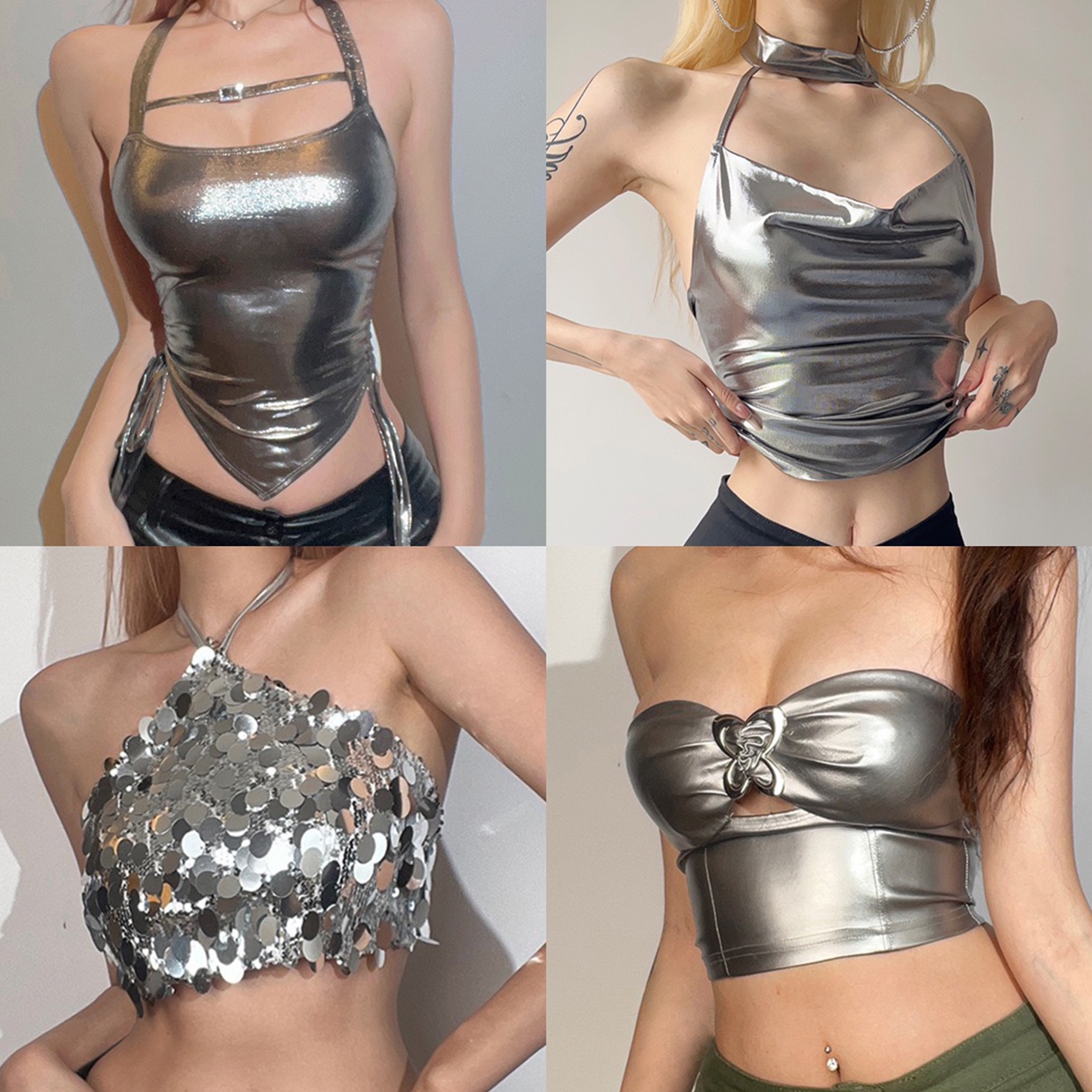 跨境欧美风dj演出服新款女装纯色