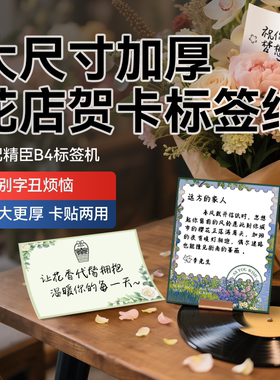 精臣B4花店专用标签纸大尺寸白色透明标签桌牌贺卡WiFi码二维码爆炸贴超市商超价格危废热敏不干胶标签纸贴纸
