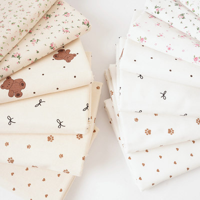 帆布面料卡通印花碎花加厚布料