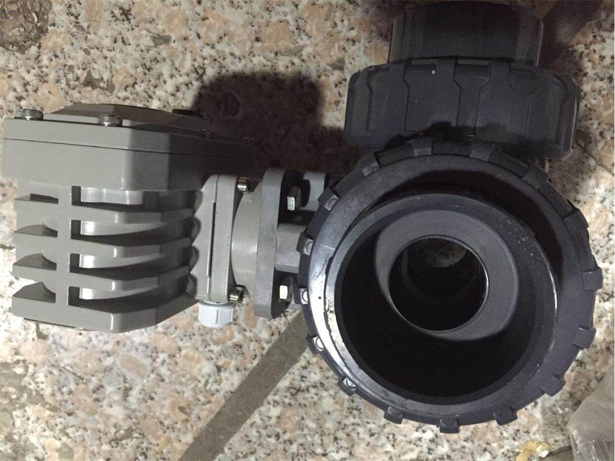 电动upvc三通球阀uq914/5f电动塑料pvc球阀dn15 20 25 32 40 50