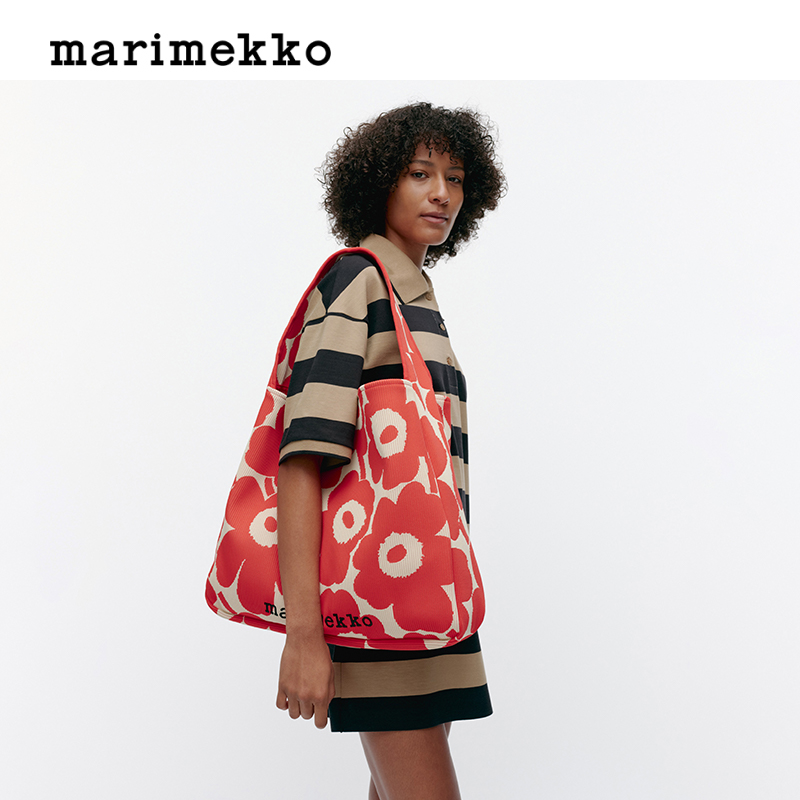 Marimekko【明星同款】【Unikko游霓可】系带开合托特包早秋