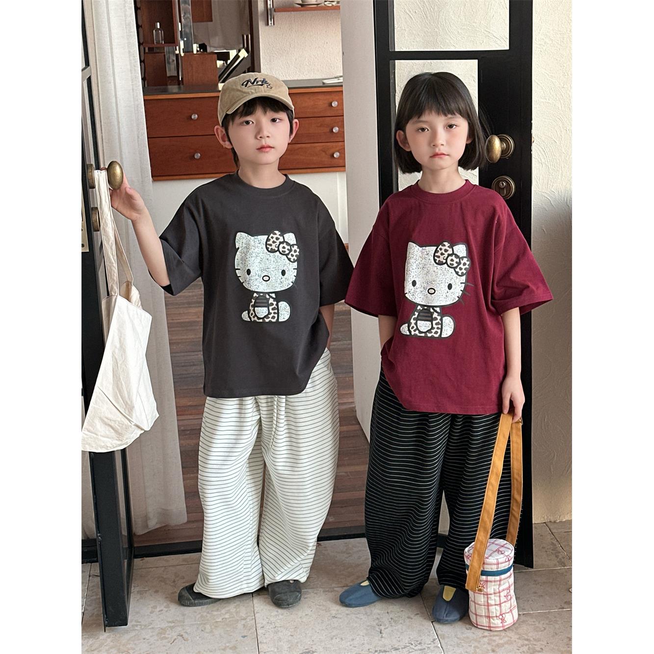 童T恤2025春夏新款韩版儿童卡通印花短袖男女童百搭宽松休闲t恤