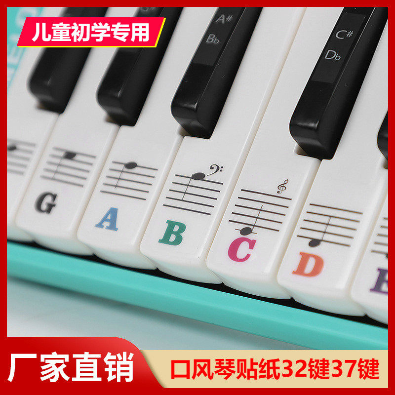 口风琴贴纸32键37键儿童初学专用音阶音标音符贴奇美口琴通用贴纸