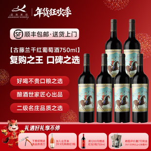 迦南美地古藤兰干红葡萄酒 宁夏红酒整箱6支 马年限定 新年礼物