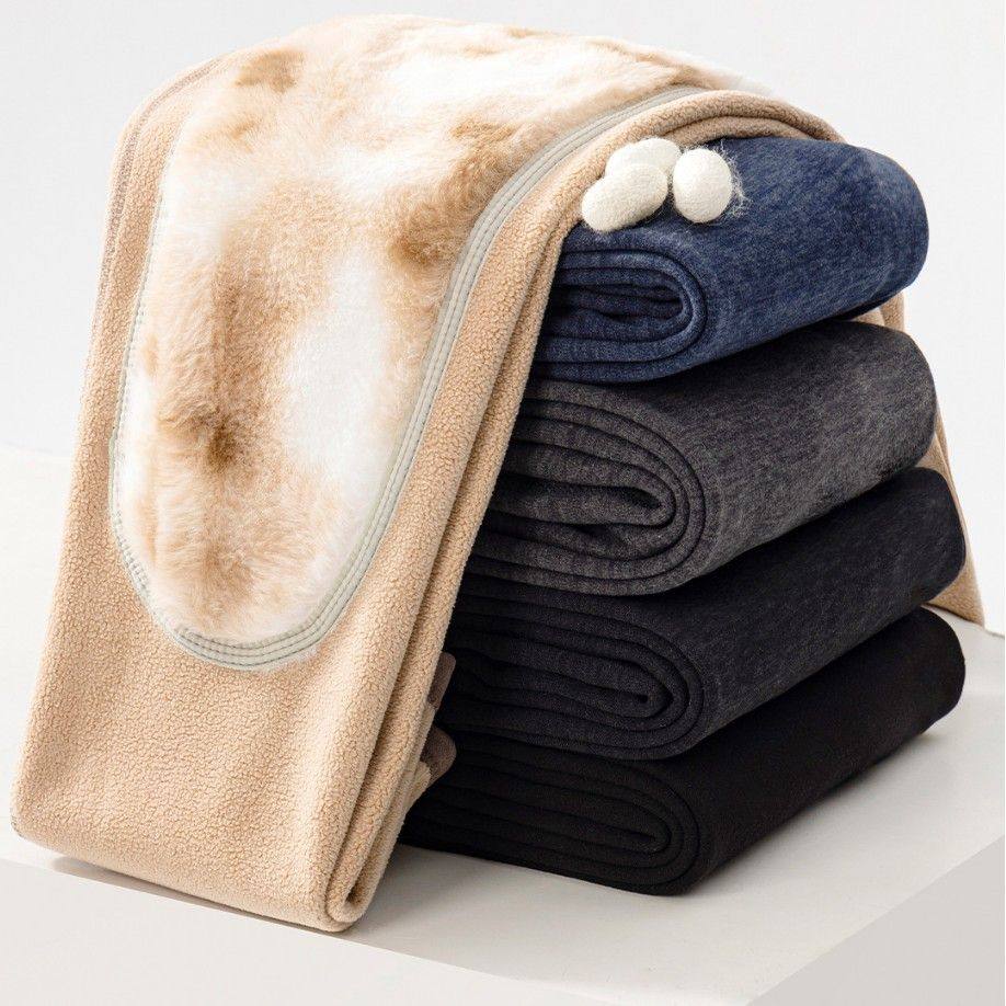 男女通用打底裤男女同款雪貂绒护膝保暖裤秋冬内穿加厚打底裤加绒