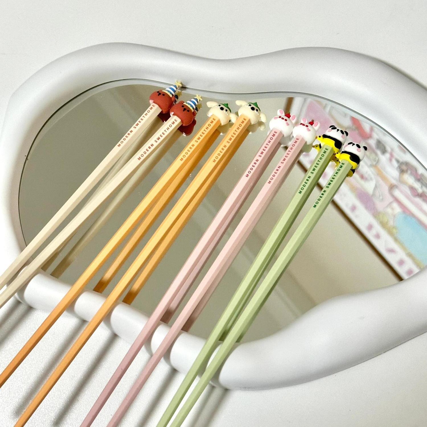 一人一个专用筷子新款动物派对系列家用成人卡通合金抗菌一筷防霉