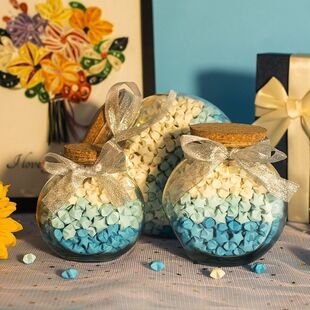 星星纸和玻璃瓶星星折纸花鼓许愿瓶玻璃瓶透明星星送朋友生日礼品