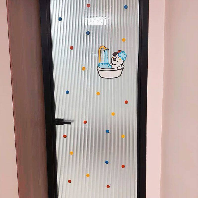 卫生间门贴纸高级感彩色