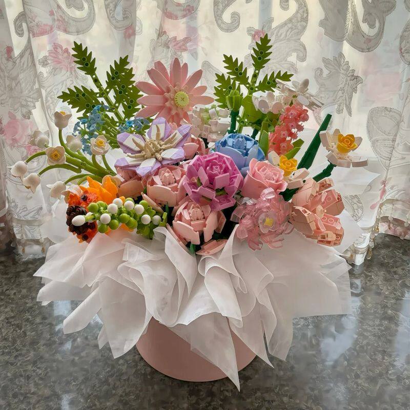 插花材料全套积木花束抱