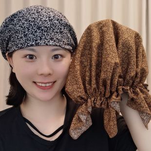 不压头发的帽子帽子妈妈四季包头遮白发薄款小帽女士新款居家