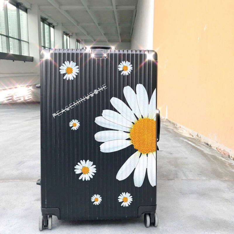 行李箱贴纸全覆盖权志龙同款GD小雏菊贴画行李箱贴纸旅行箱拉杆箱