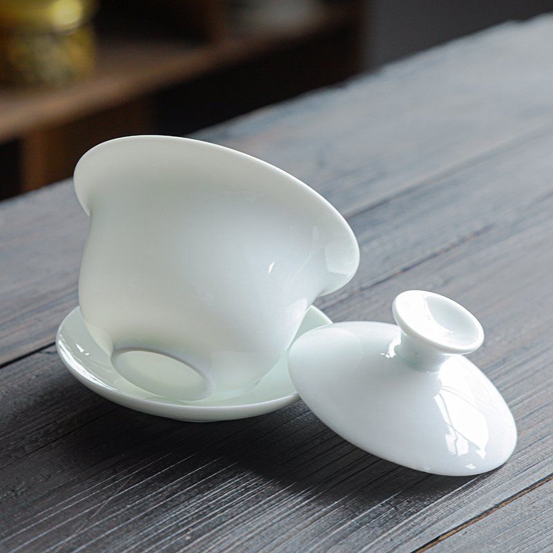 泡茶专用茶具三件套白瓷