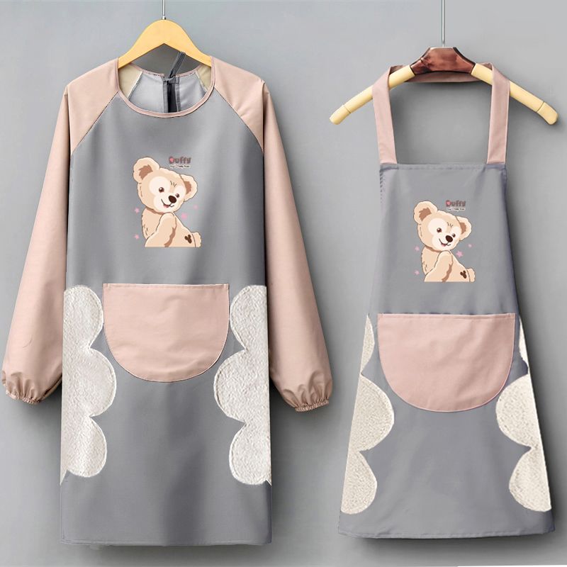 防水防油围裙质量好的韩版时尚新款防水防油厨房做饭围裙可爱耐磨