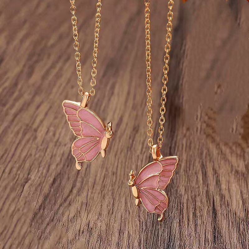 闺蜜小挂件二人磁吸新款项链彩色友谊闺蜜磁铁二人情侣一对滴油蝴