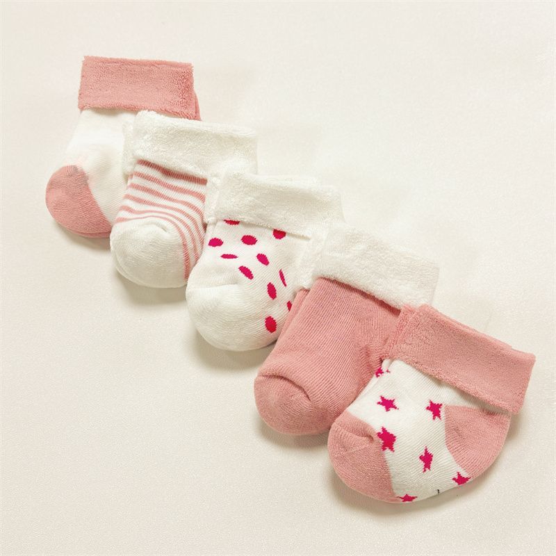 0月特小婴儿袜子初生婴儿袜秋冬季毛圈加厚新生0-3月棉质儿童保暖