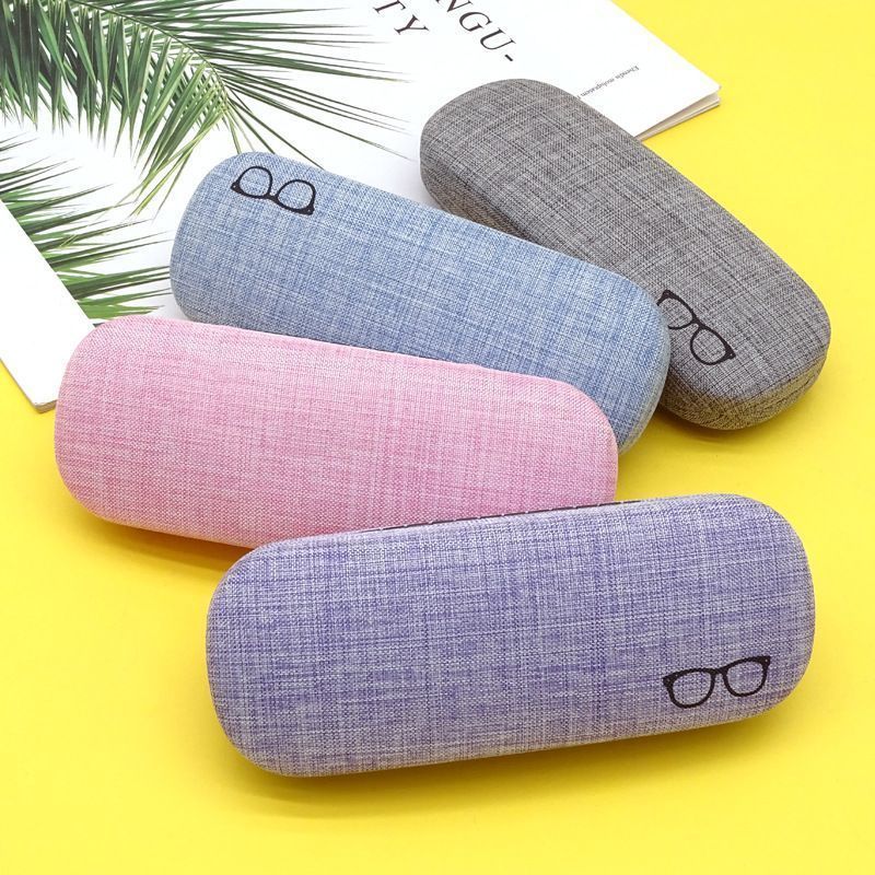 眼镜盒女生学铁盒麻布合