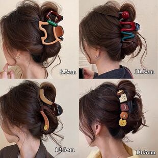 爪夹子头饰发夹韩版2025新款高级感撞色抓夹卡通可爱小狗发夹大号