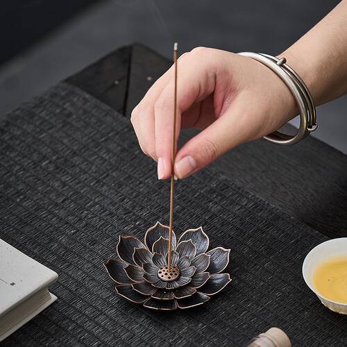 插香固定器香炉莲花禅意