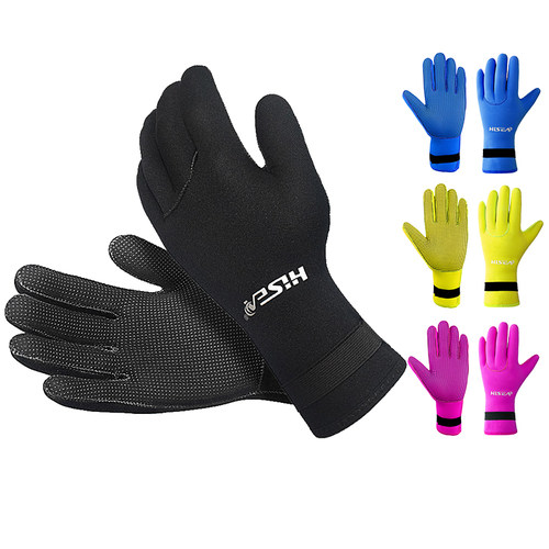 3mm黑色潜水套潜水手套HISEA保暖