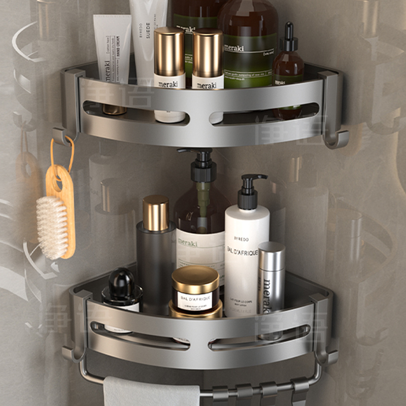 净语简约枪灰浴室置物架三角壁挂