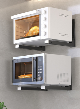 304不锈钢微波炉架壁挂式架子厨房微波炉烤箱置物架支架托架挂墙