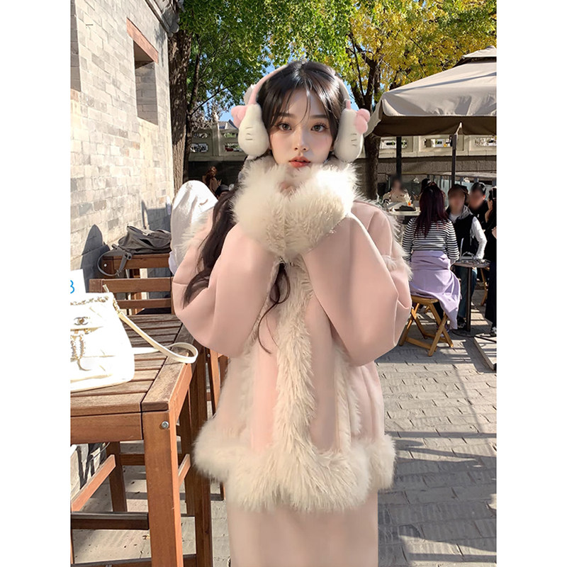 冬装搭配一整套女2025新款高级小香风外套新年毛绒绒气质两件套装,女装/女士精品,时尚套装,淘宝优惠券,粉丝福利购,淘宝优惠卷