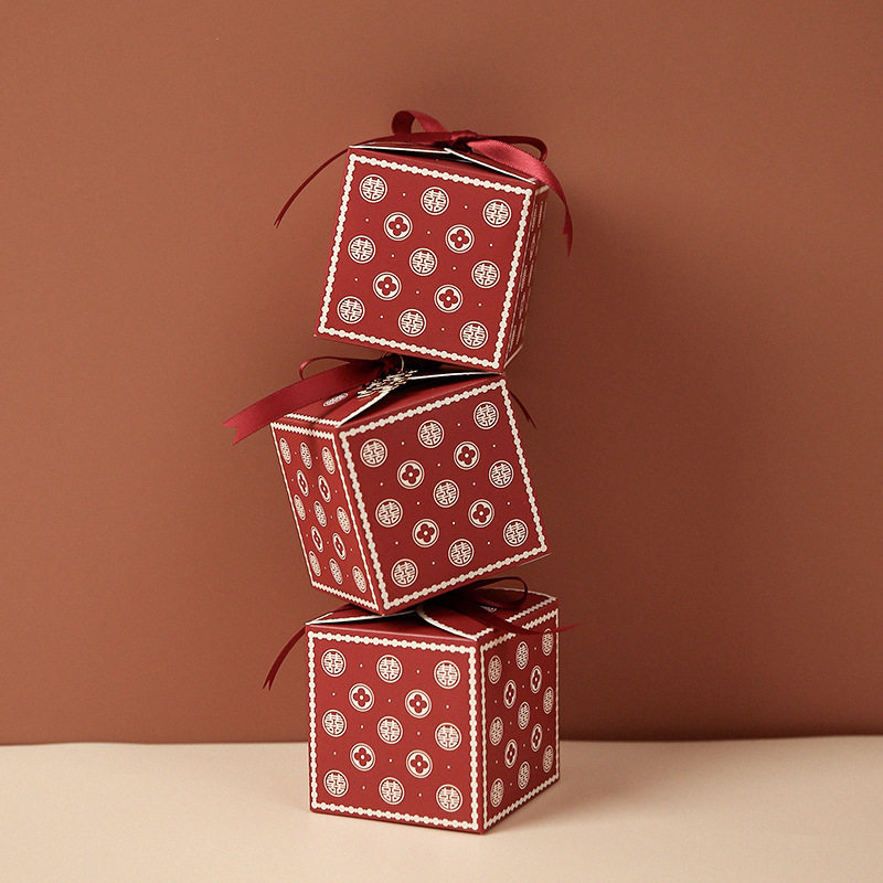 结婚方形喜糖盒子糖果盒回礼包装纸盒批礼品盒喜蛋婚礼现代简约