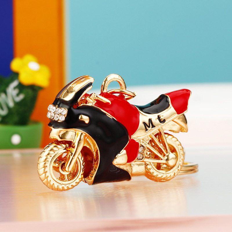 精致镶钻摩托车汽车钥匙扣女可爱包挂件金属钥匙链圈创意礼品